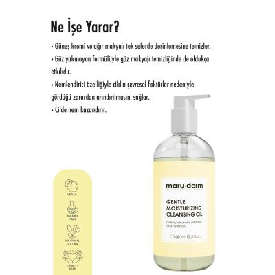 Maruderm Oil-Based Facial Cleanser - Gentle & Deep Cleansing Makeup Remover for Face & Body (400ml / 13.53 fl oz)