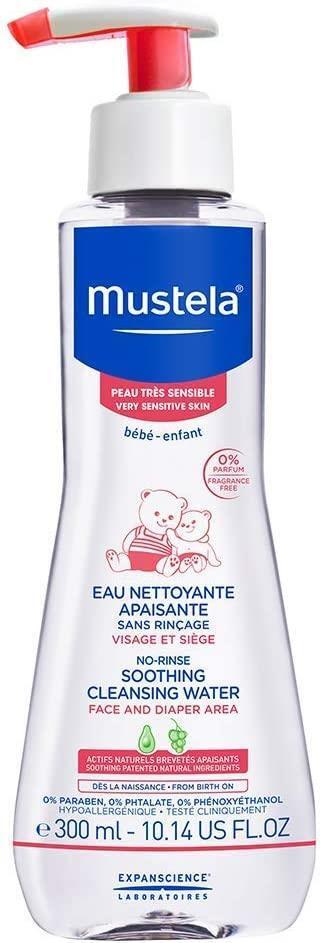 Mustela Soothing Cleansing Water for Babies - Gentle, Natural, Fragrance-Free, 10.14 fl oz