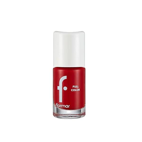 Flormar High Pigment Nail Polish - Optimistic Red, Long Lasting Nail Color with Glossy Finish