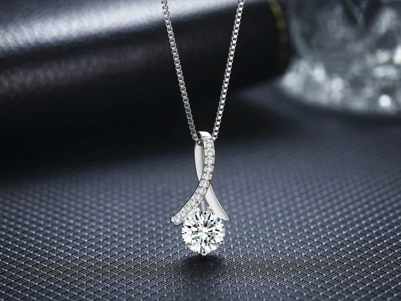 SORI STYLE 925 Silver Flower Zircon Pendant Necklace — packaging