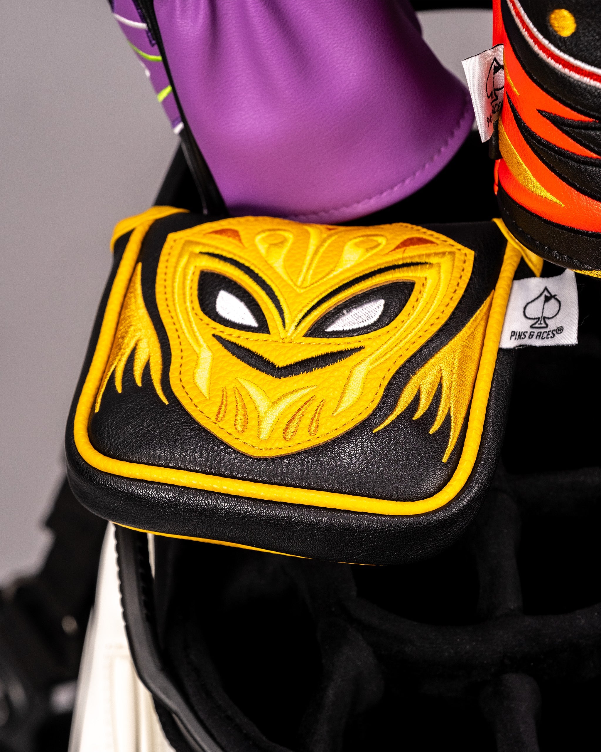 Pins and Aces Lucha Libre Mask - Mallet Putter Cover — color detail