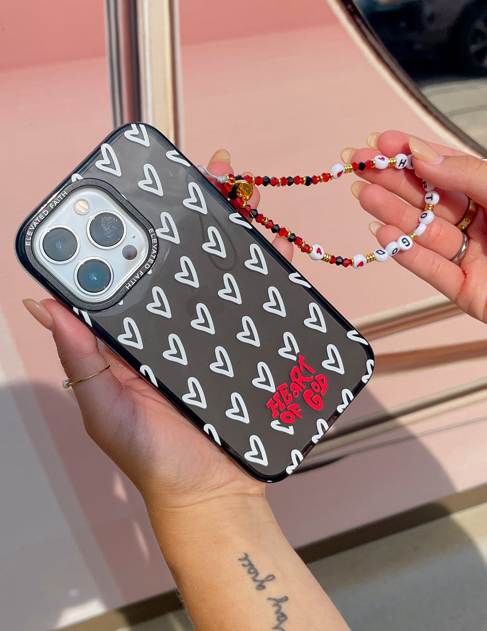 Elevated Faith Heart of God Phone Charm — detail close-up