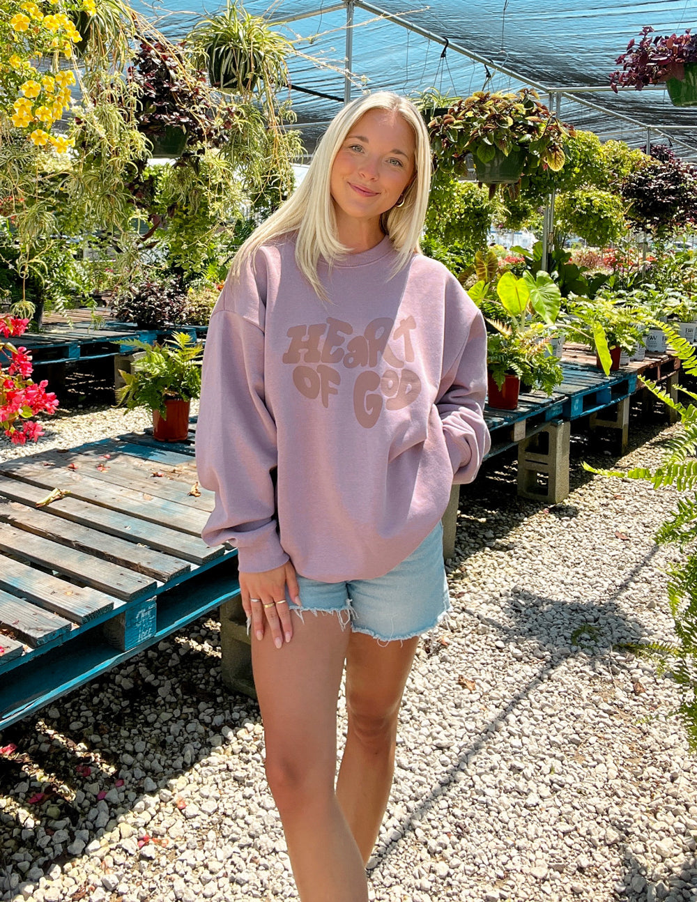 Elevated Faith Heart of God Unisex Crewneck — side view