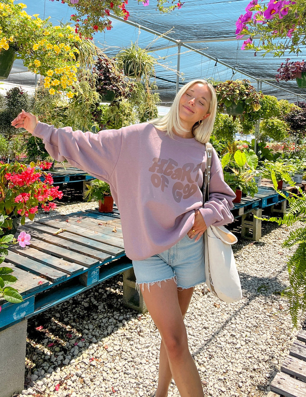 Elevated Faith Heart of God Unisex Crewneck — alternative angle