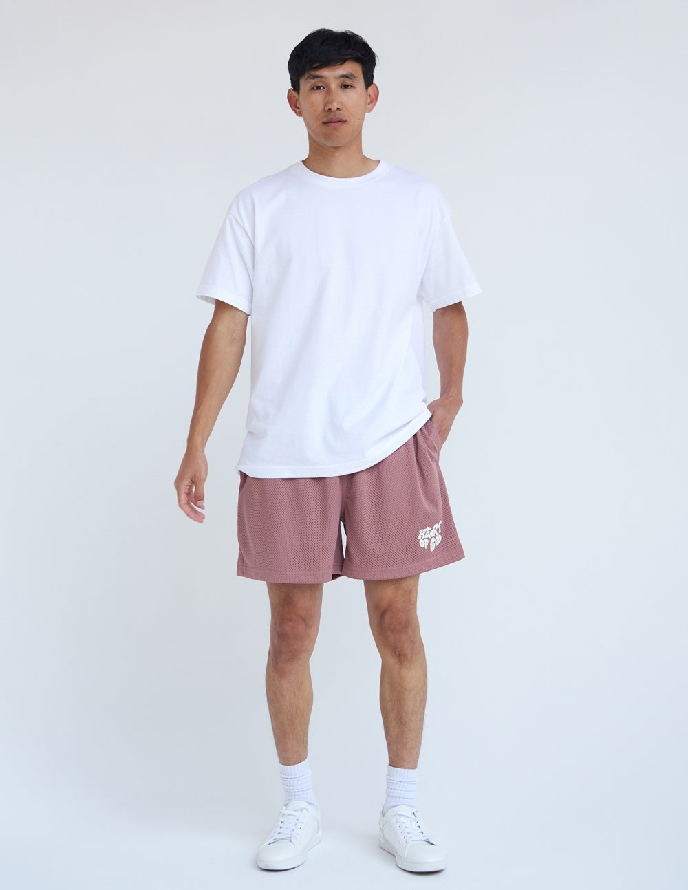 Elevated Faith Heart of God Unisex Mesh Short — main product shot