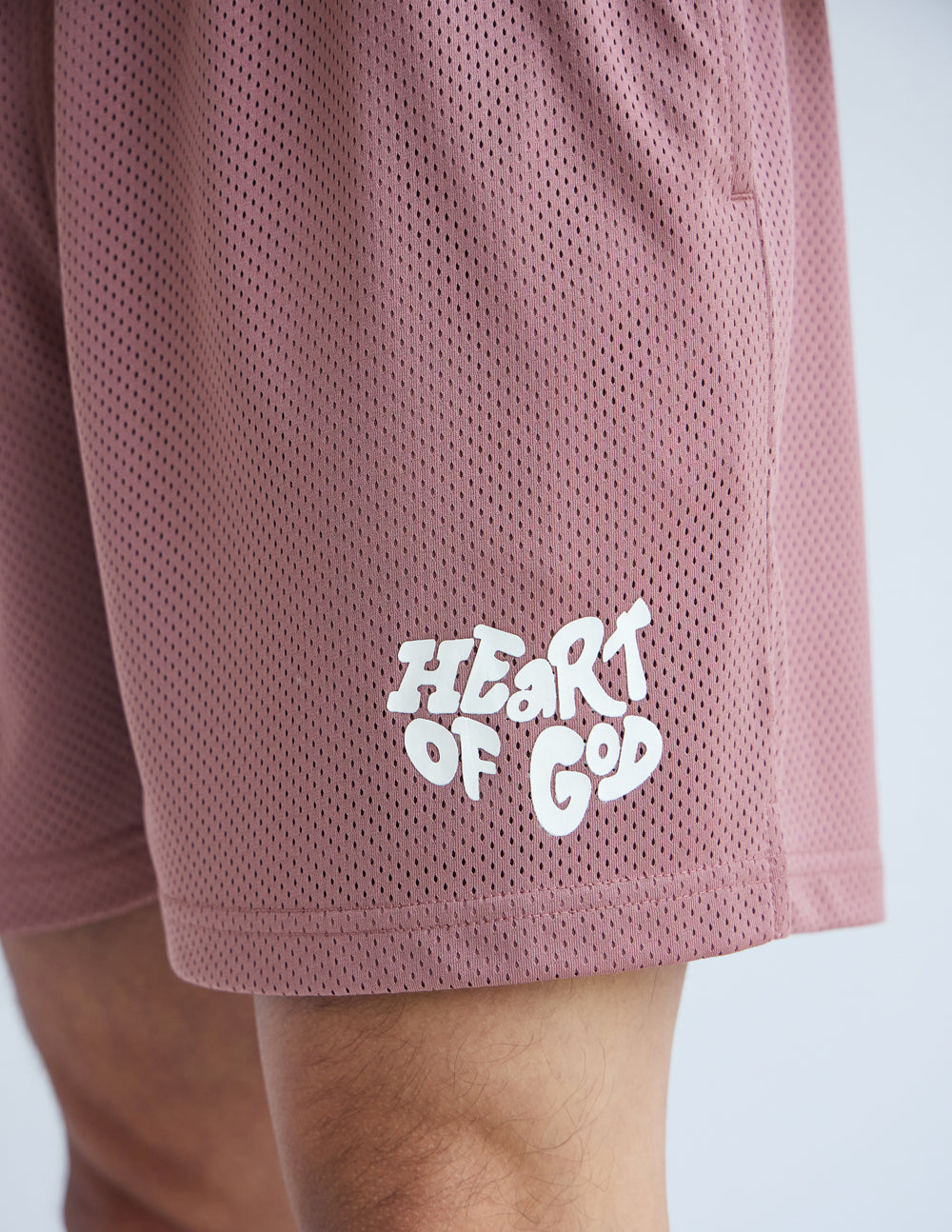 Elevated Faith Heart of God Unisex Mesh Short — detail close-up