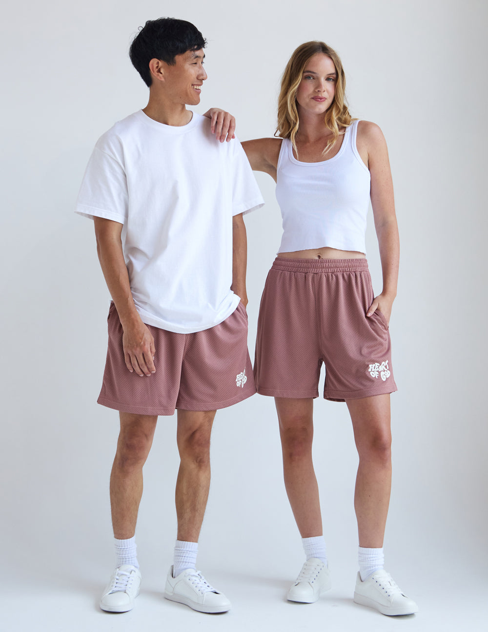Elevated Faith Heart of God Unisex Mesh Short — detail close-up