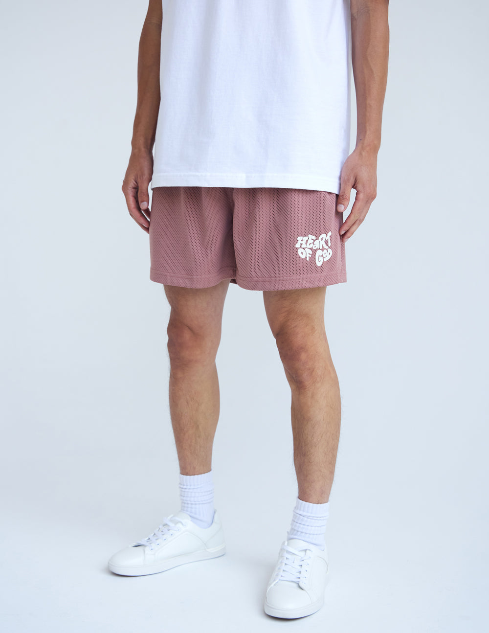 Elevated Faith Heart of God Unisex Mesh Short — lifestyle context