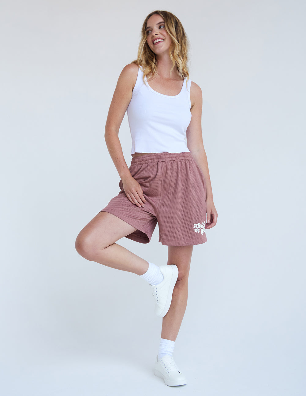Elevated Faith Heart of God Unisex Mesh Short — side view