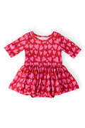 Mila & Rose ® Hearts & Hugs 3/4 Sleeve Twirl Bodysuit — main product shot