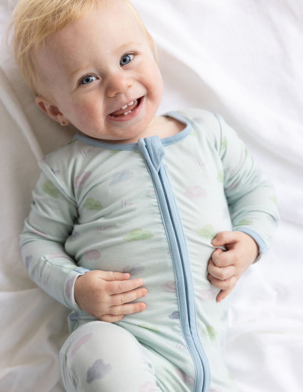 Elevated Faith Heaven Bamboo Convertible Footed Onesie — main product shot