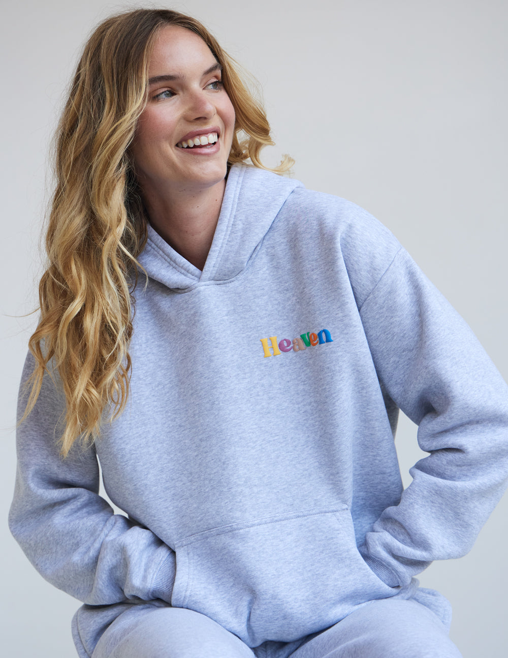 Elevated Faith Heaven Heather Grey Unisex Hoodie — back view