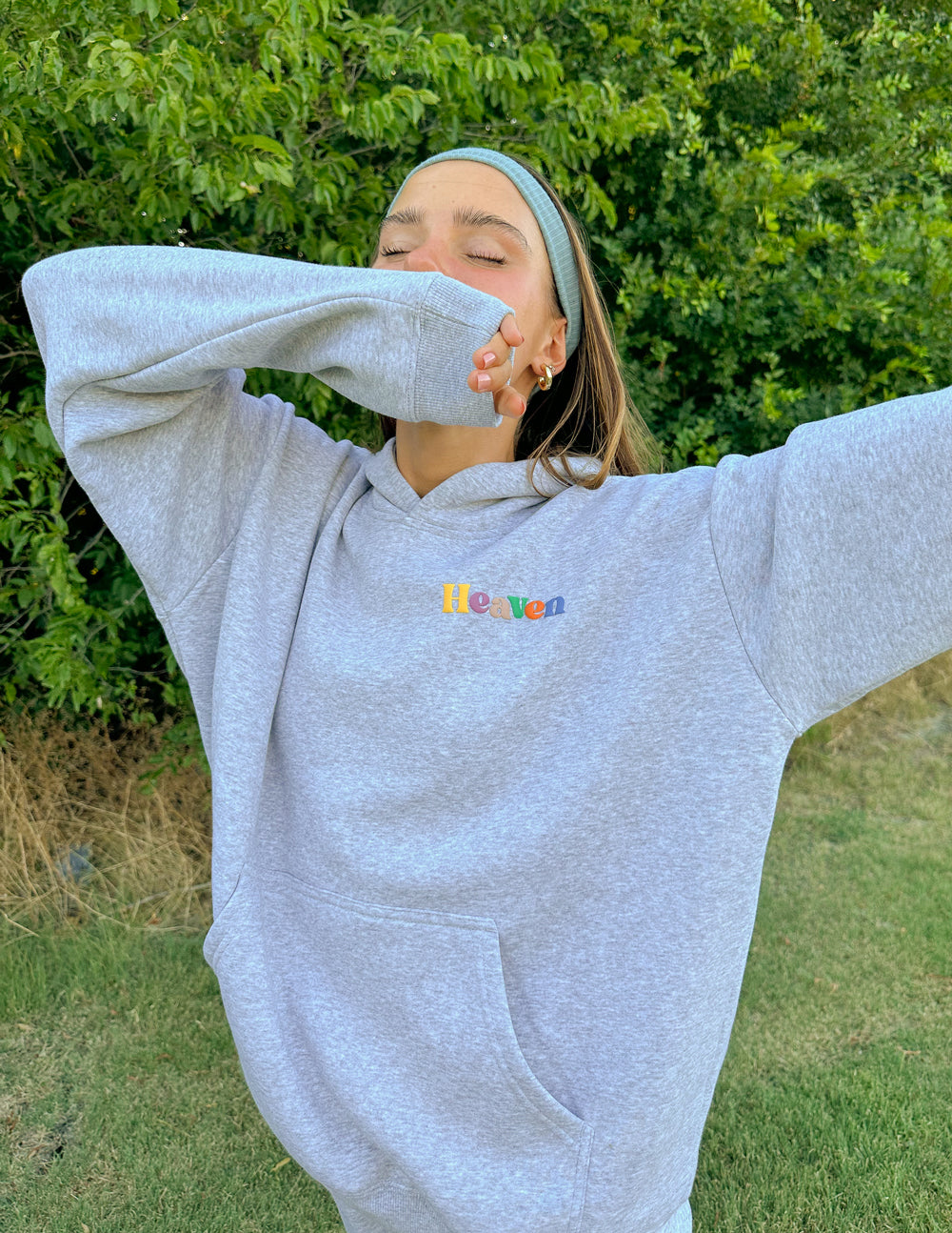 Elevated Faith Heaven Heather Grey Unisex Hoodie — packaging