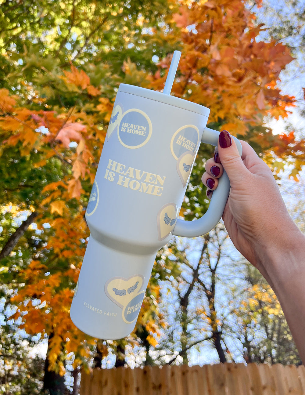 Elevated Faith Heaven Is Home 40 oz Ascend Tumbler — size reference