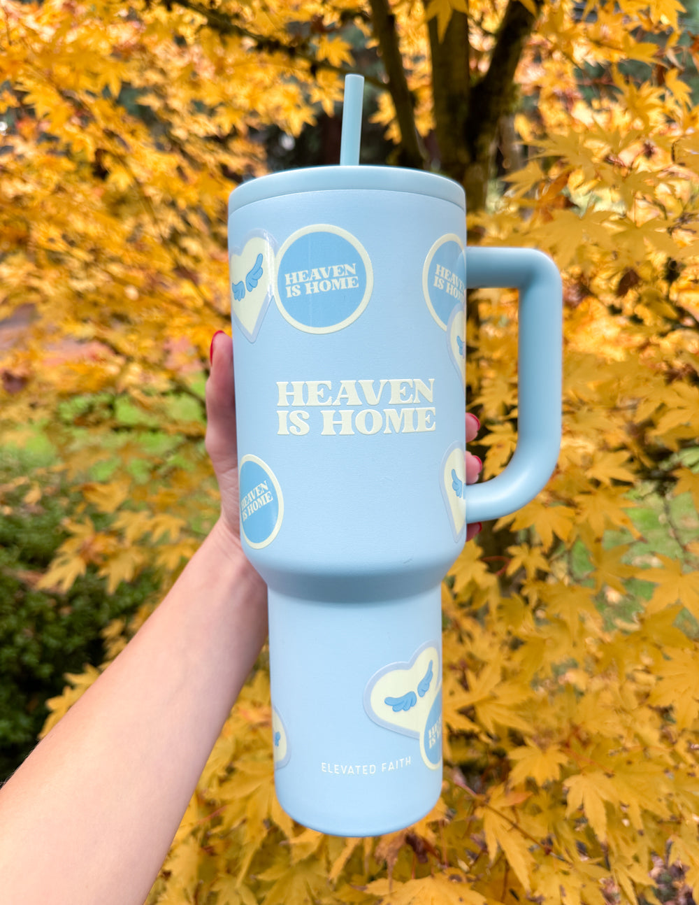 Elevated Faith Heaven Is Home 40 oz Ascend Tumbler — lifestyle context
