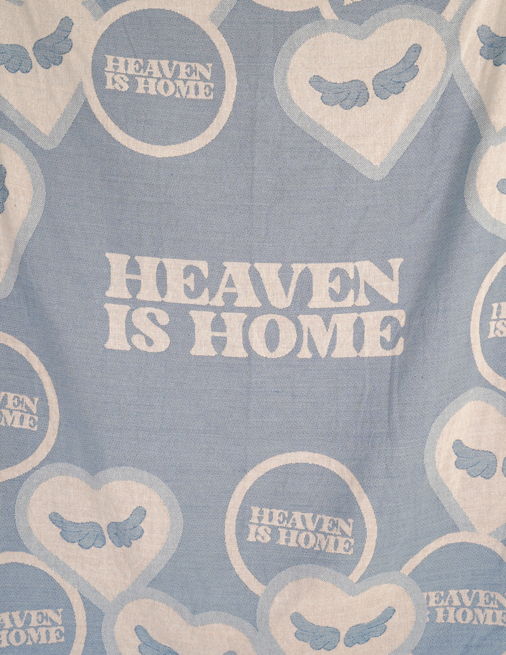 Elevated Faith Heaven Is Home Throw Blanket — side view