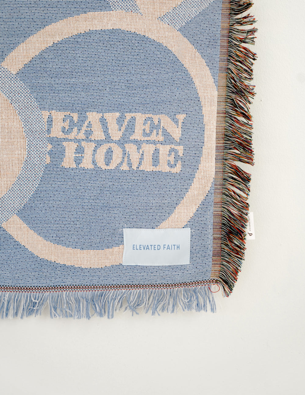 Elevated Faith Heaven Is Home Throw Blanket — back view