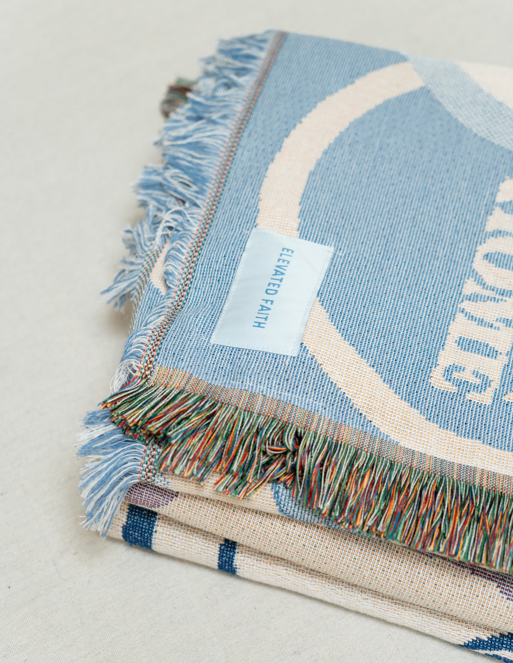 Elevated Faith Heaven Is Home Throw Blanket — color detail