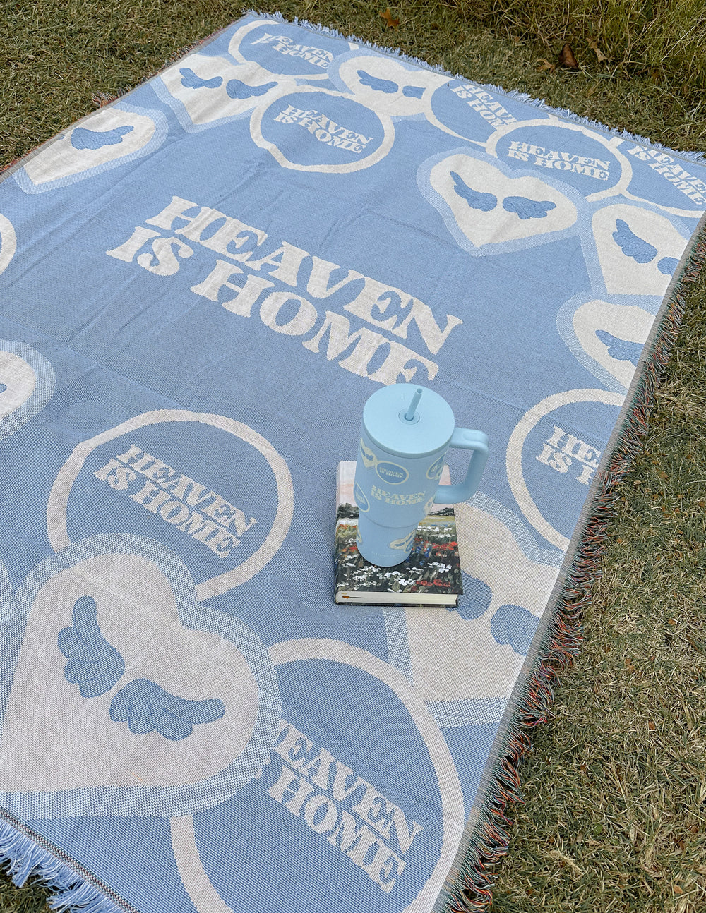 Elevated Faith Heaven Is Home Throw Blanket — alternative angle