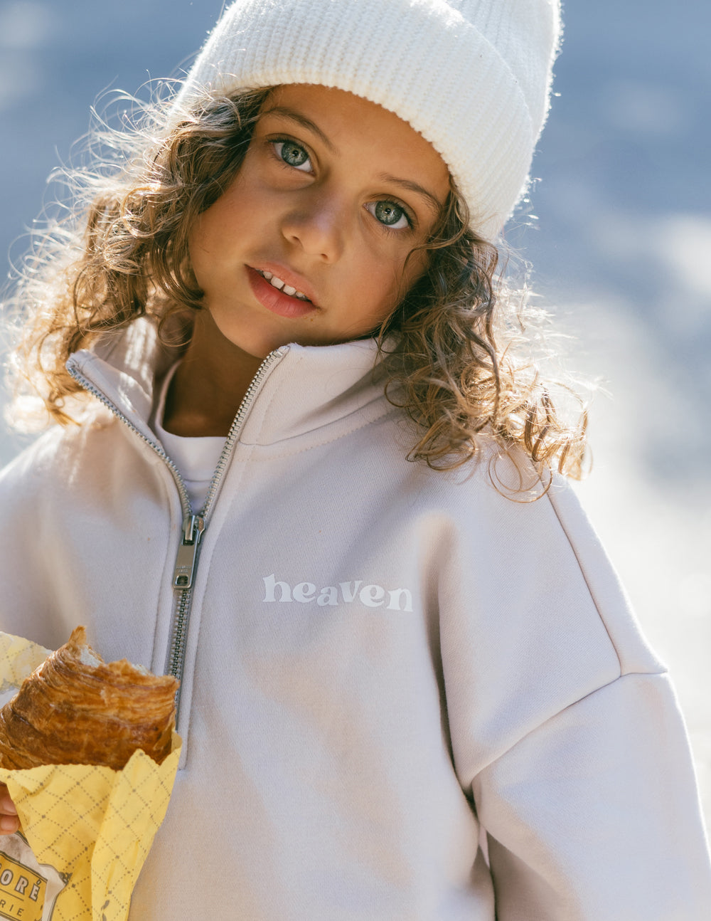 Elevated Faith Heaven Kids Half-Zip — construction detail