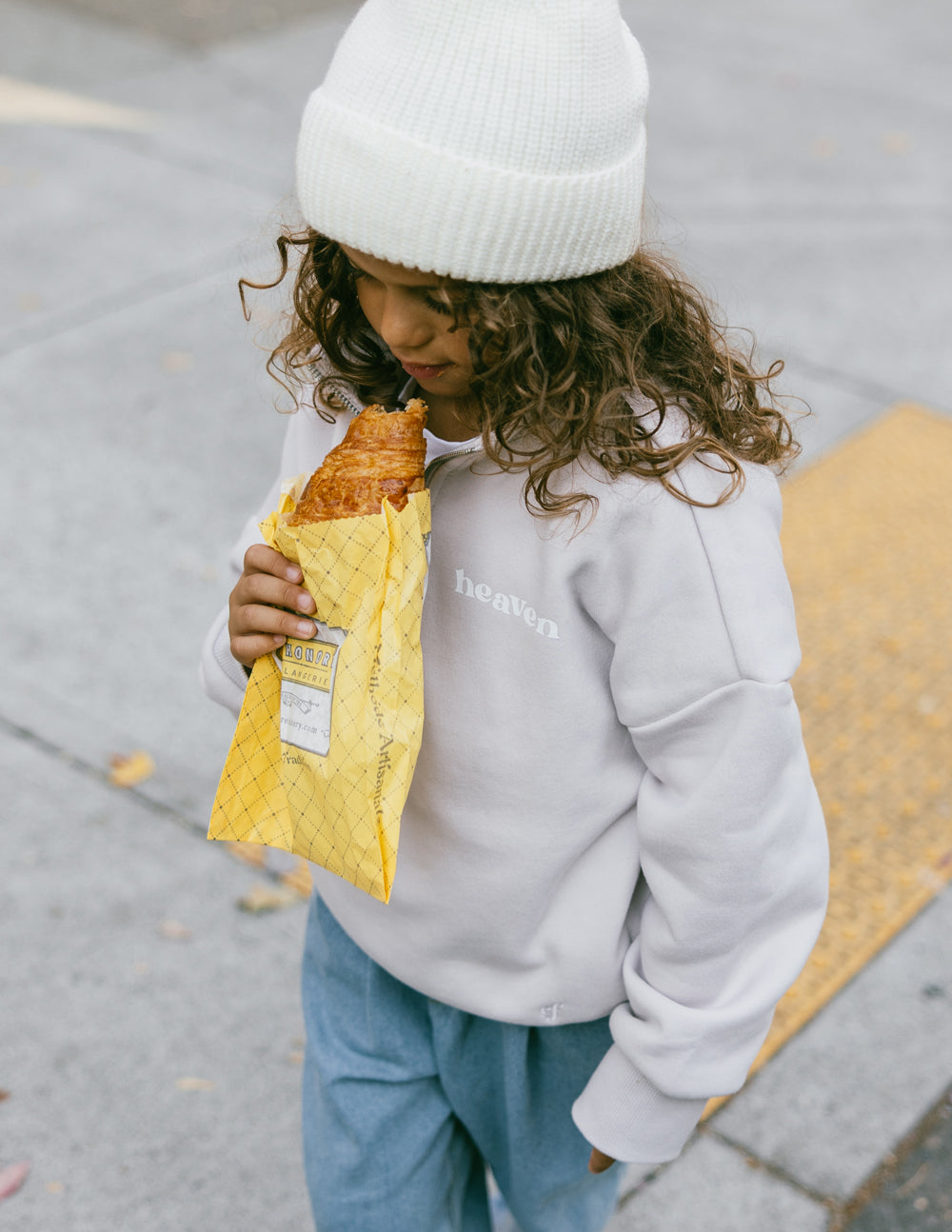 Elevated Faith Heaven Kids Half-Zip — lifestyle worn / used context
