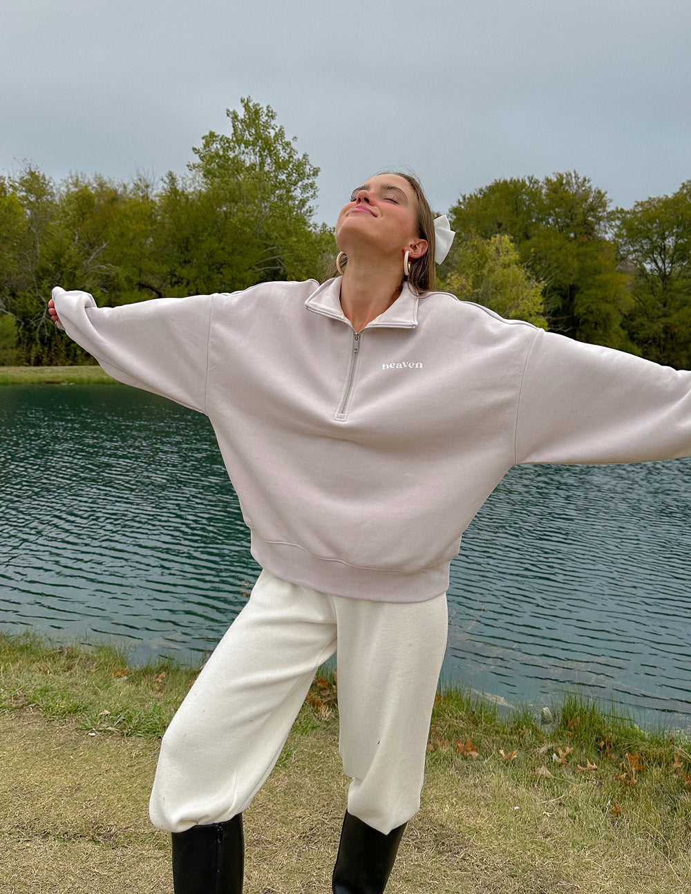 Elevated Faith Heaven Women's Half-Zip — detail shot 7