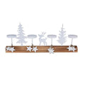 Koopman Tealight Holder Xmas Scene: Festive Christmas Decoration - 15.75" Wooden Candle Holder for Holiday Decor & Cozy Atmosphere