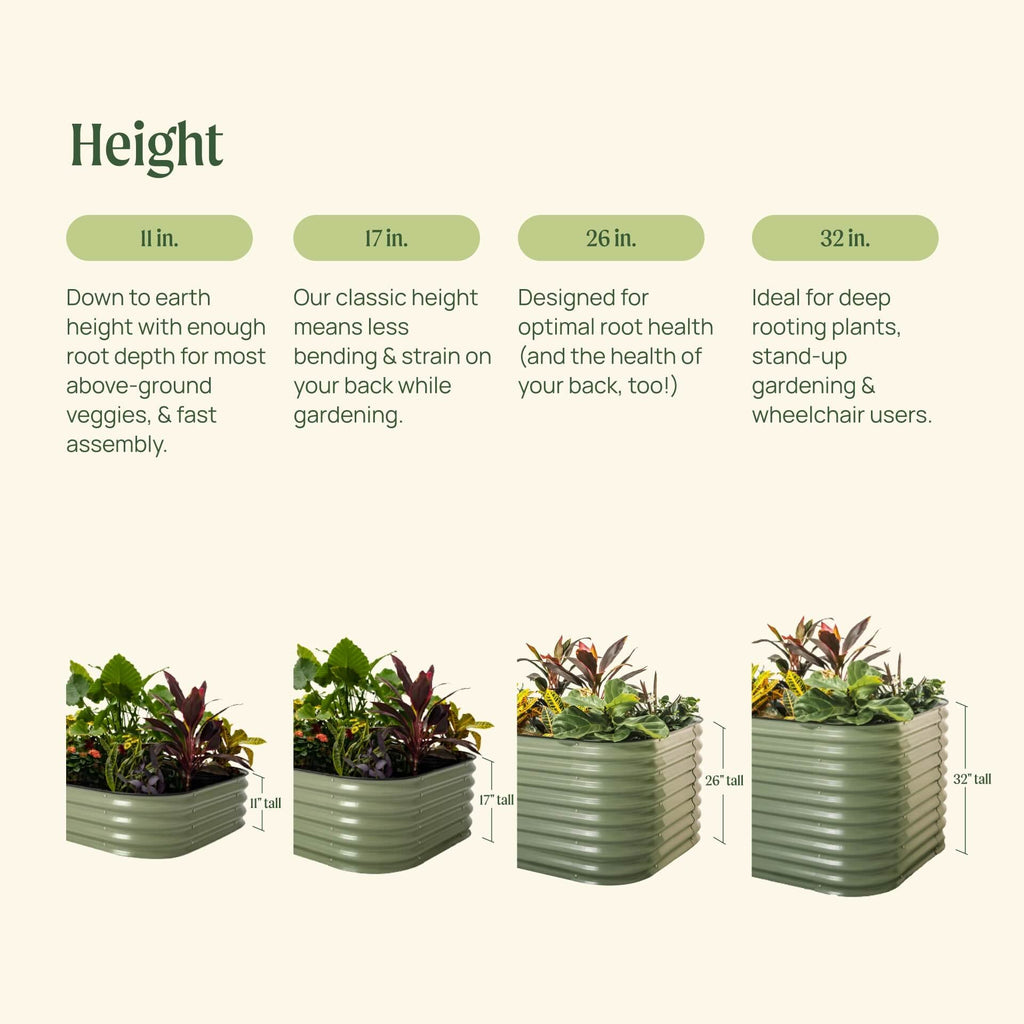 17" Tall 9 In 1 Large Modular Metal Raised Garden Bed Kit – Vego Garden, view 13