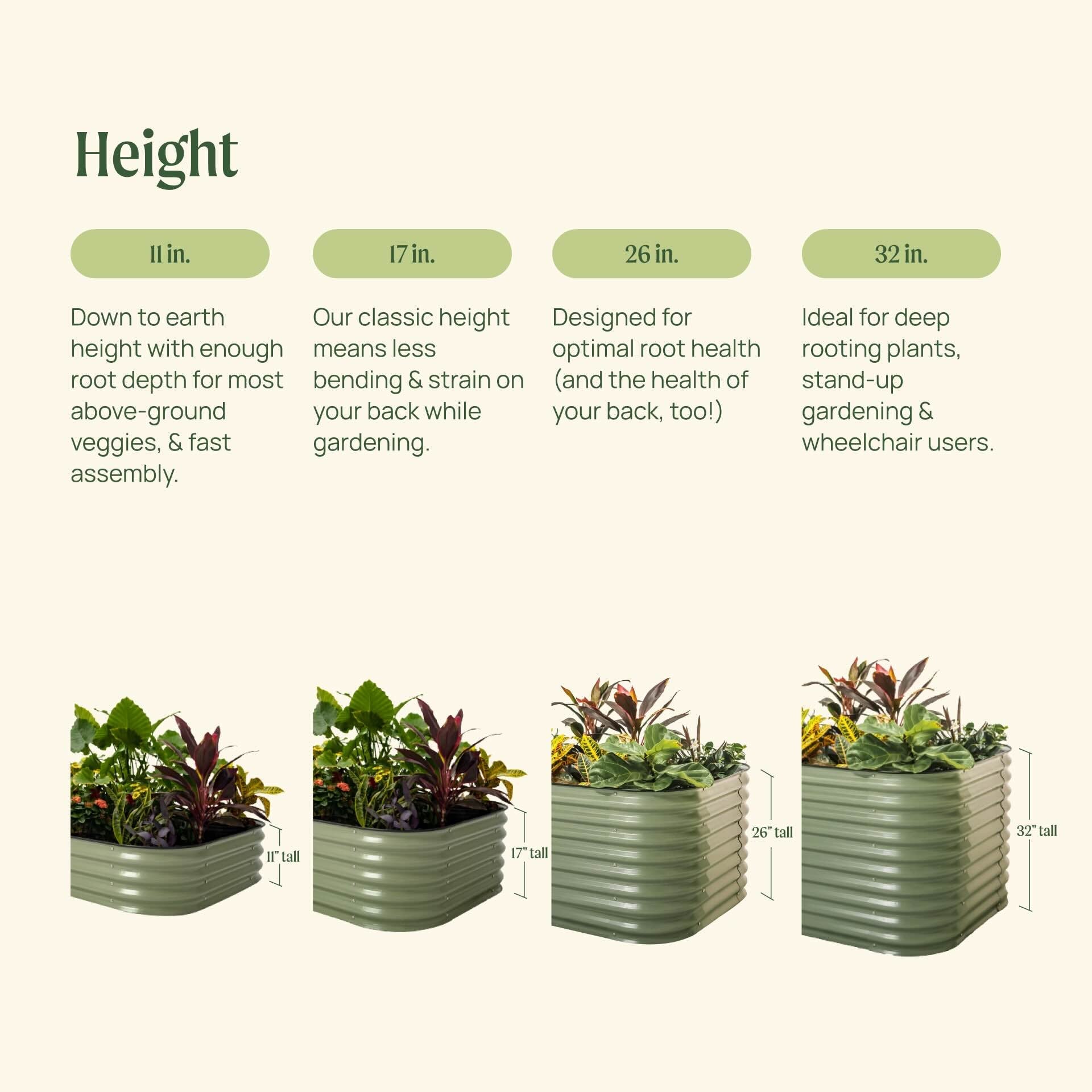 17" Tall 9 In 1 Large Modular Metal Raised Garden Bed Kit – Vego Garden, view 13
