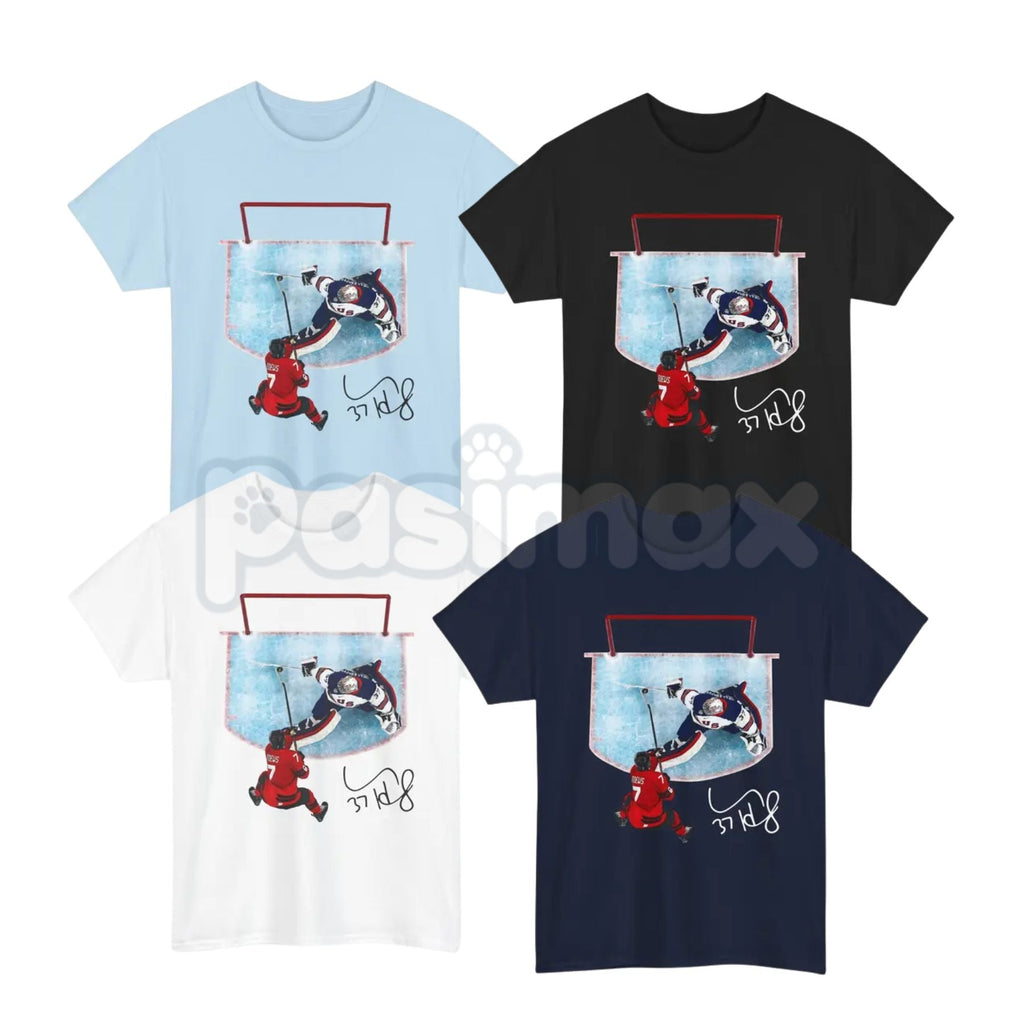 Pasimax Hellebuyck "The Great Wall" Save T-Shirt - USA Ice Hockey Graphic Tee, Premium 100% Cotton Goaltender Fan Top, Americ