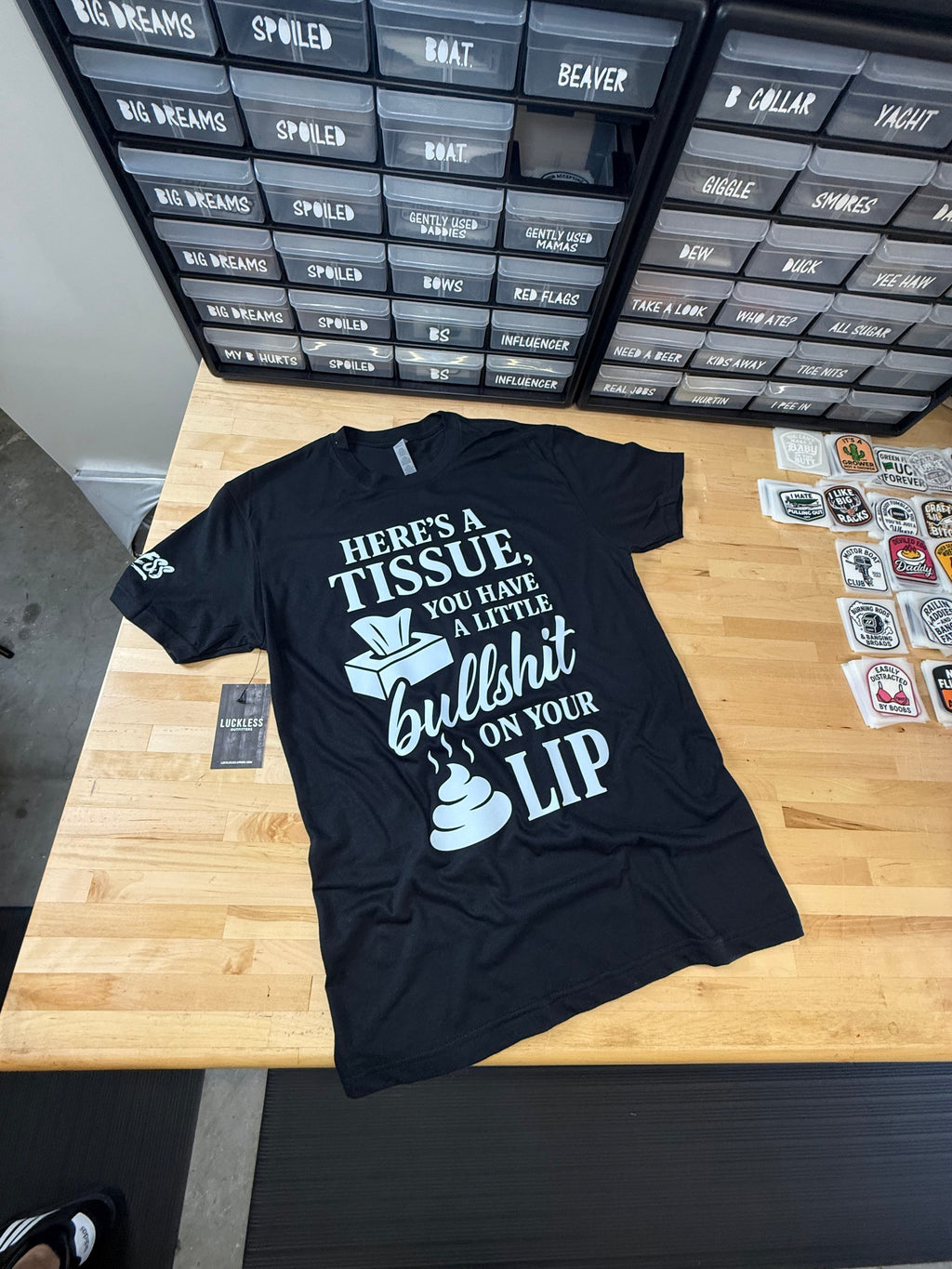 Luckless Outfitters Here's a Tissue Tee — lifestyle context