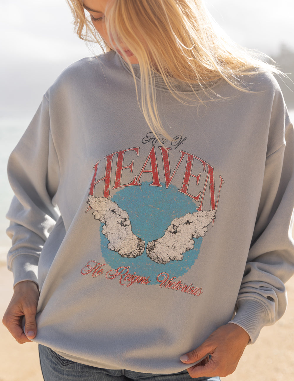 Elevated Faith Hero of Heaven Unisex Crewneck — side view