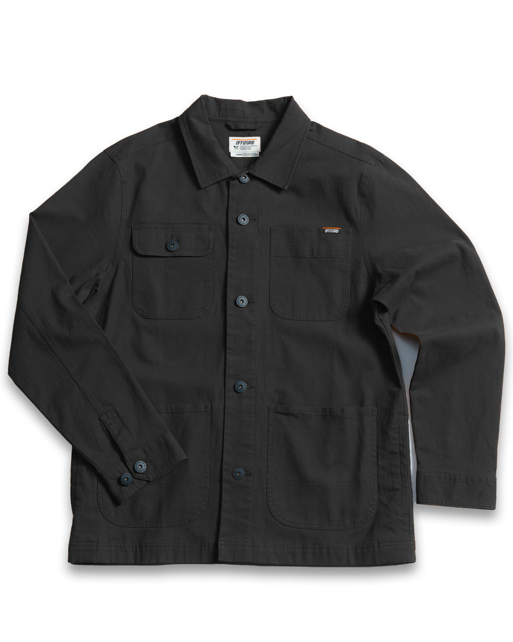 Off The Grid Surplus Heston Chore Coat - Black — main product shot