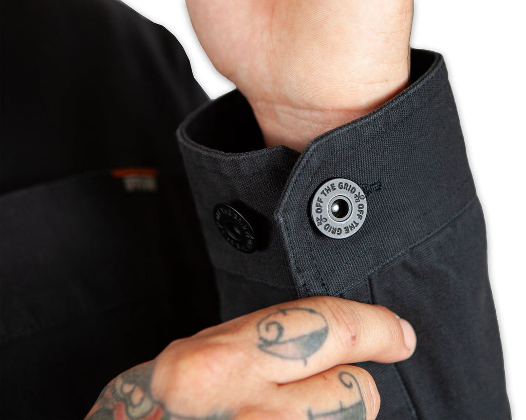 Off The Grid Surplus Heston Chore Coat - Black — comparison shot