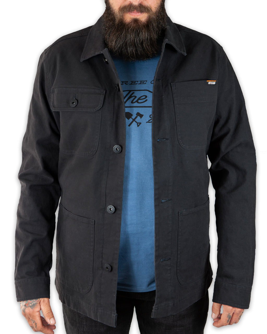 Off The Grid Surplus Heston Chore Coat - Black — lifestyle context