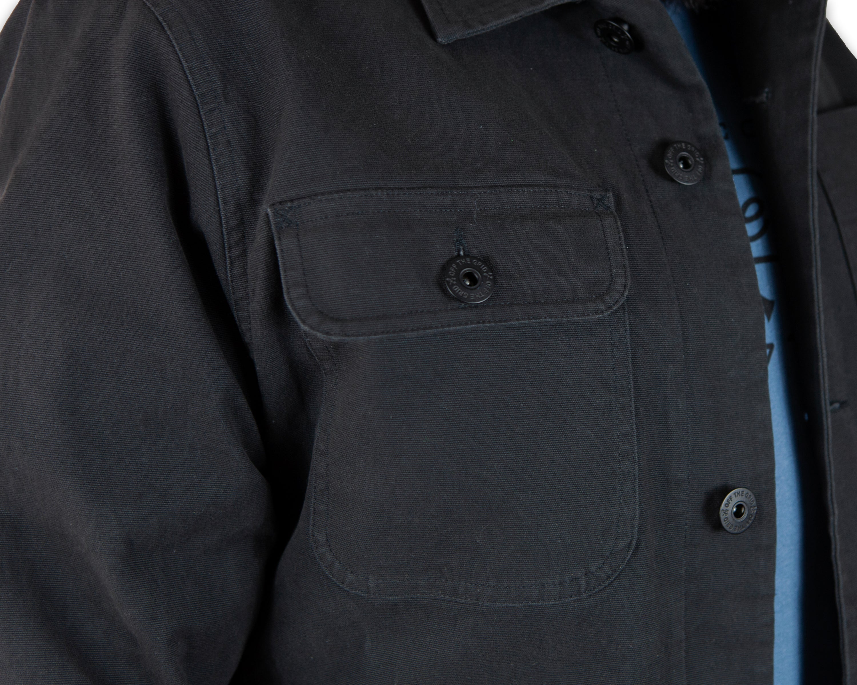 Off The Grid Surplus Heston Chore Coat - Black — alternative angle