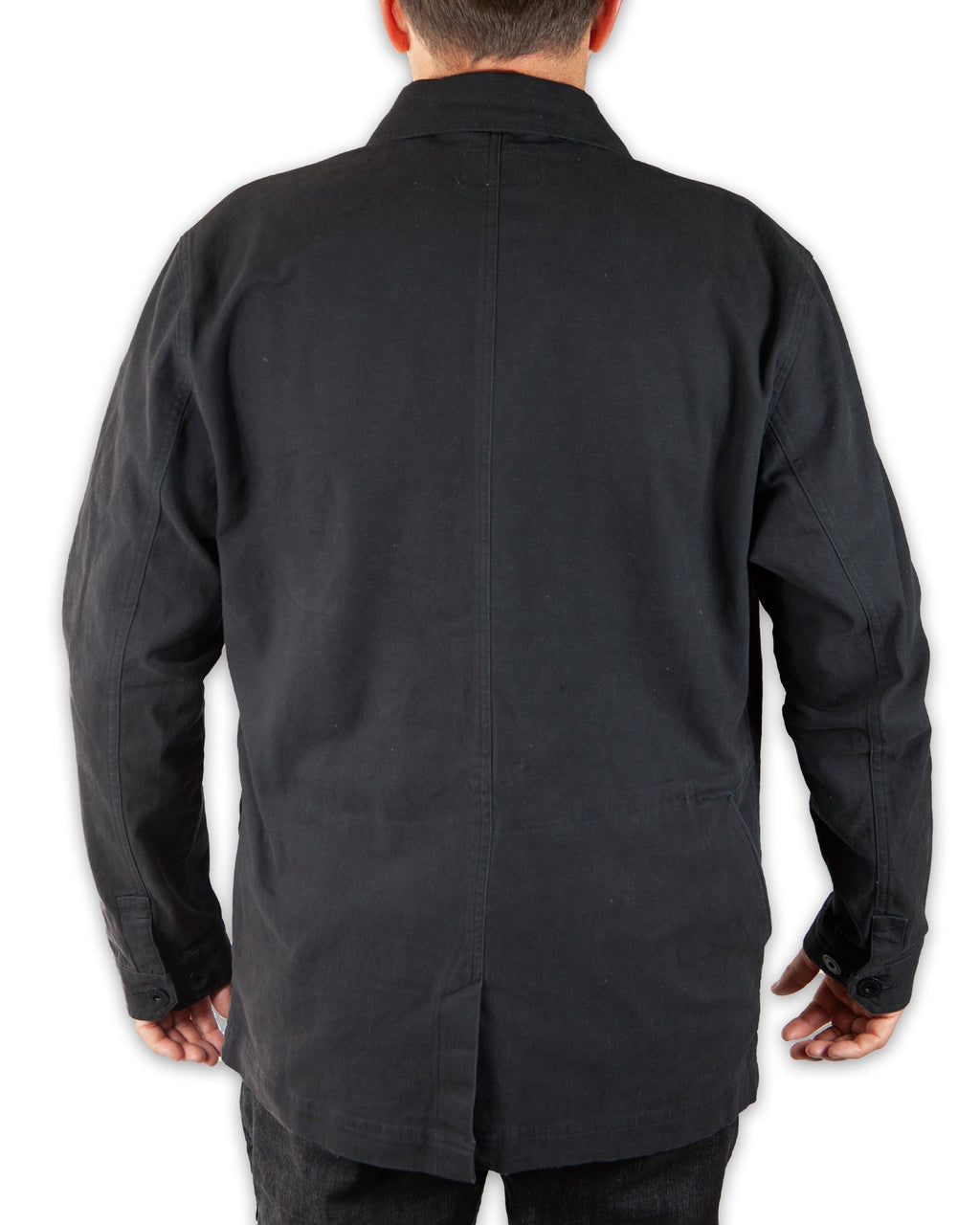 Off The Grid Surplus Heston Chore Coat - Black — in-use photo