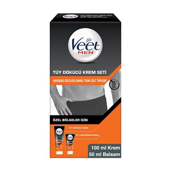 Veet Men Hair Removal Cream Set for Sensitive Skin - Gentle, Effective, and Soothing for Unwanted Hair