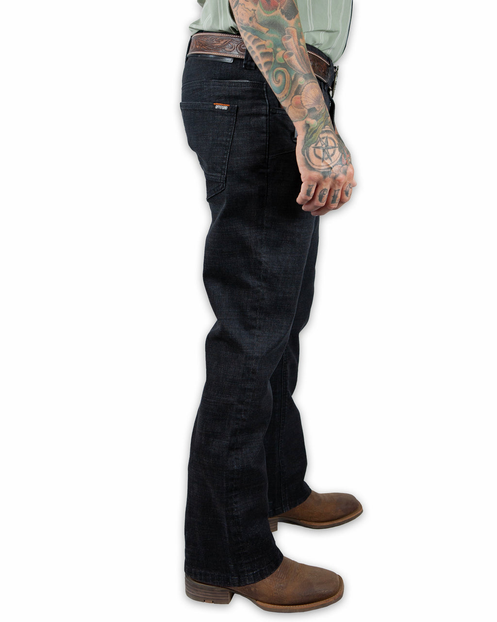 Off The Grid Surplus Hideout Denim Boot Cut - Black — back view