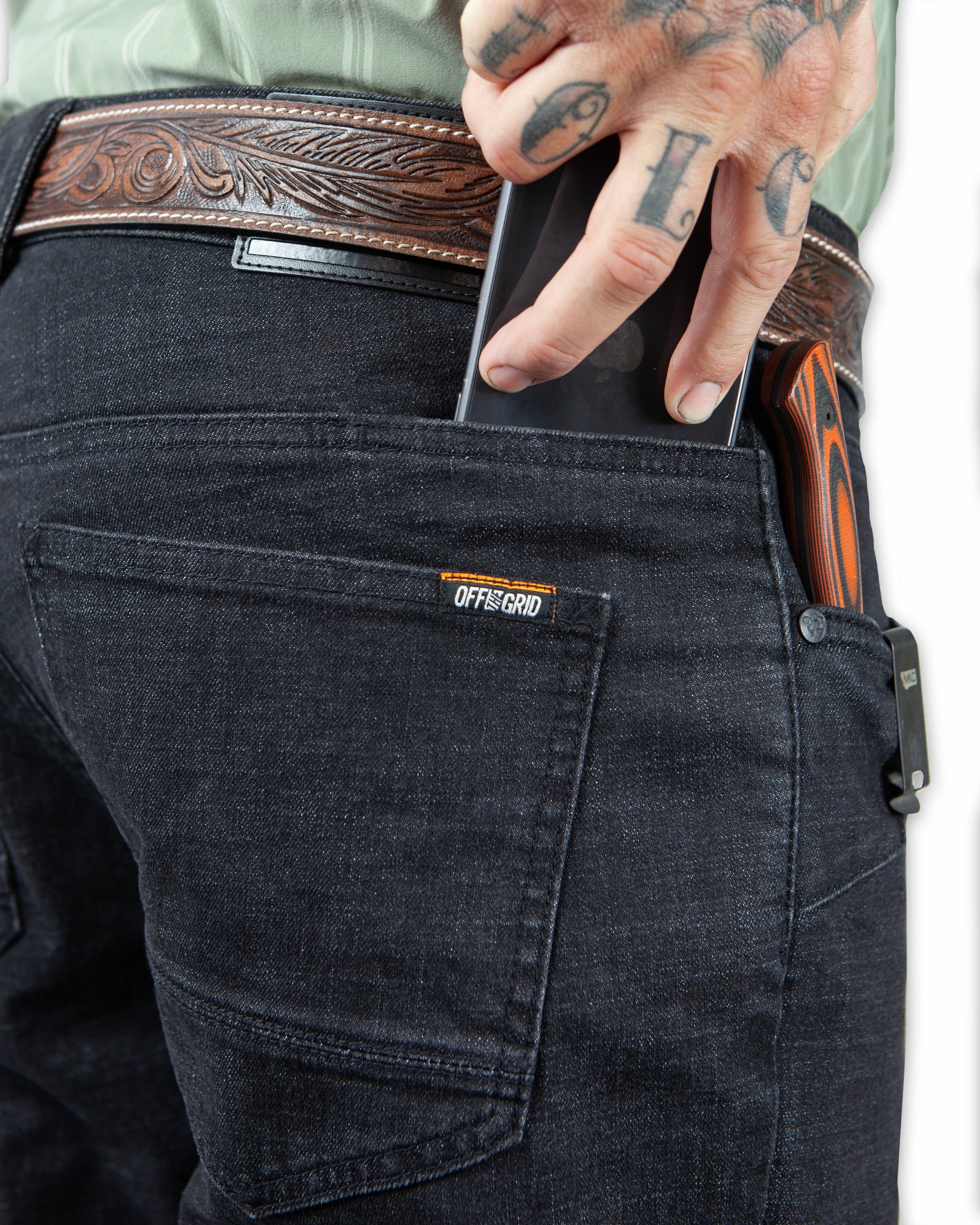 Off The Grid Surplus Hideout Denim Boot Cut - Black — size reference