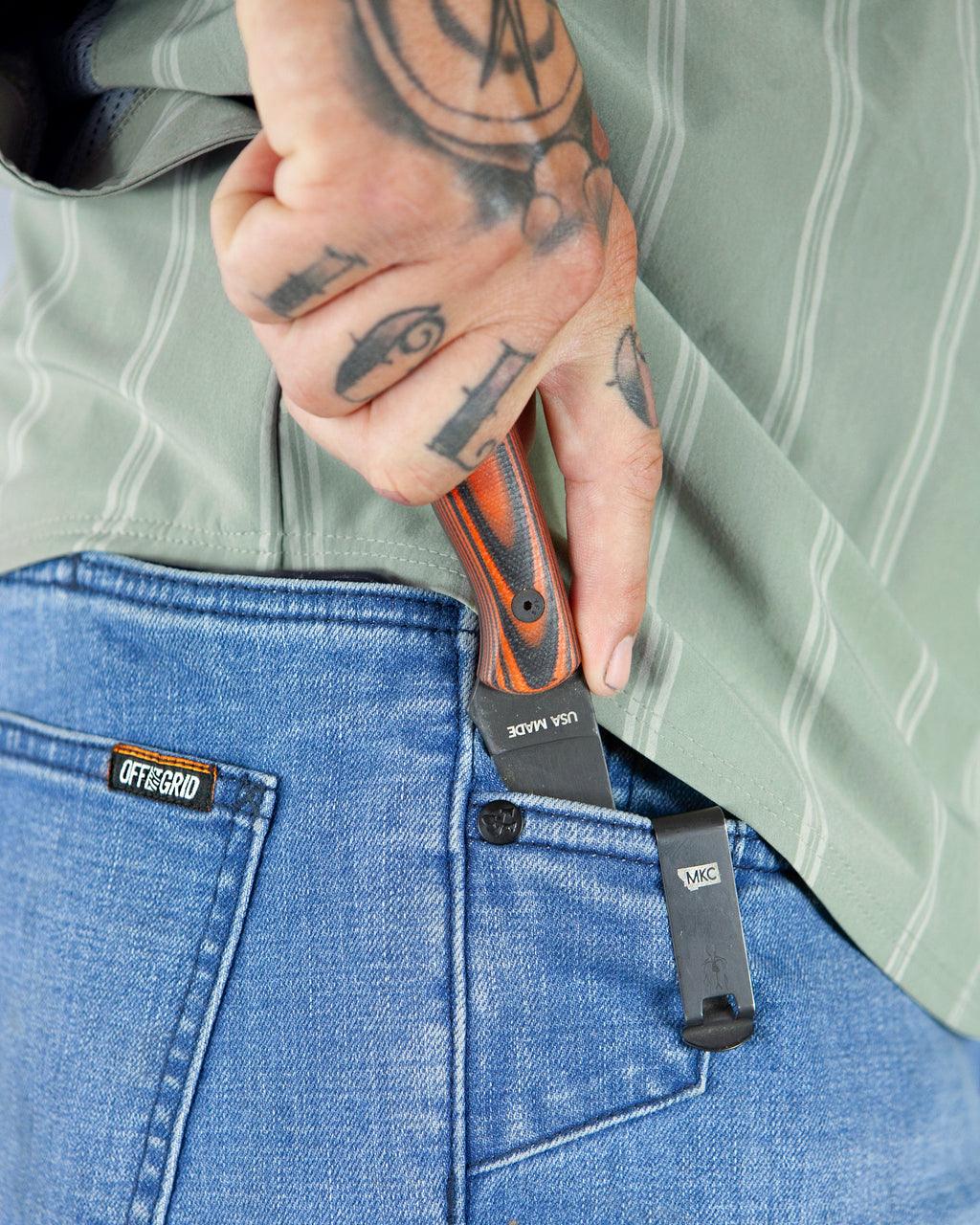 Off The Grid Surplus Hideout Denim Boot Cut - Vintage Wash — in-use photo