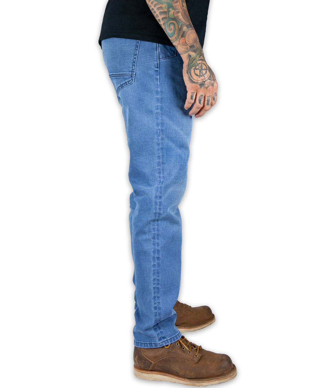 Off The Grid Surplus Hideout Denim Taper Fit Pants - Vintage Wash — side view
