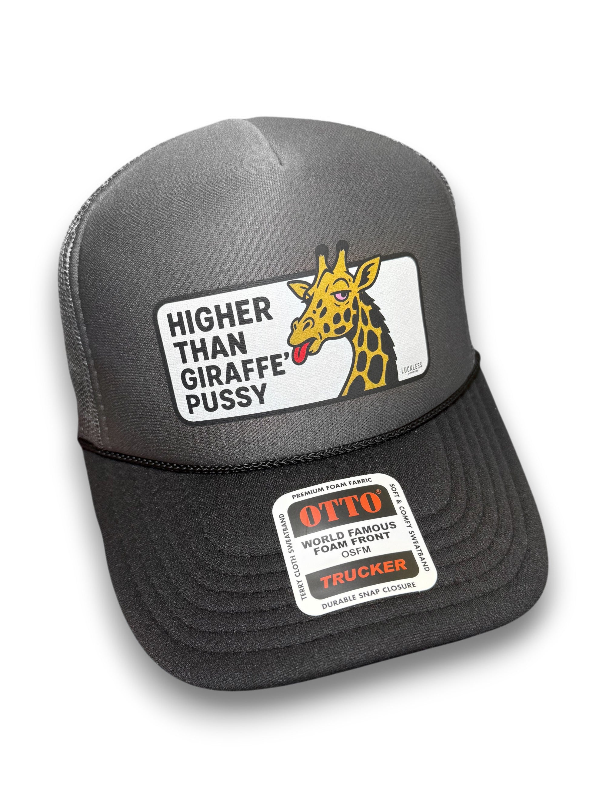 Luckless Outfitters Higher Than Giraffe Pussy Trucker Hat — main product shot