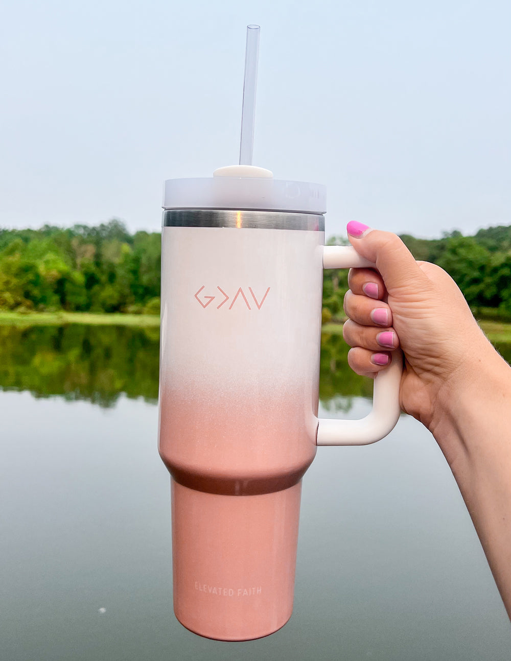 Elevated Faith Highs and Lows 40 oz Tumbler — side view