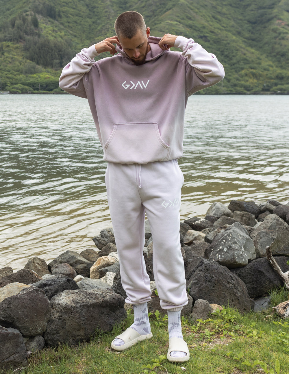 Elevated Faith Highs and Lows Purple Unisex Sweatpant — main product shot
