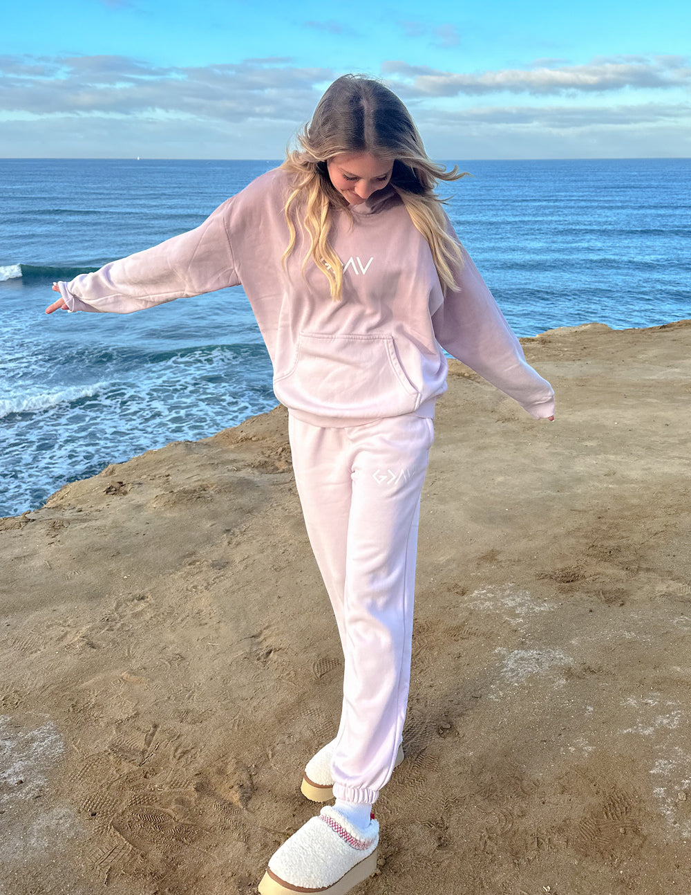 Elevated Faith Highs and Lows Purple Unisex Sweatpant — detail close-up