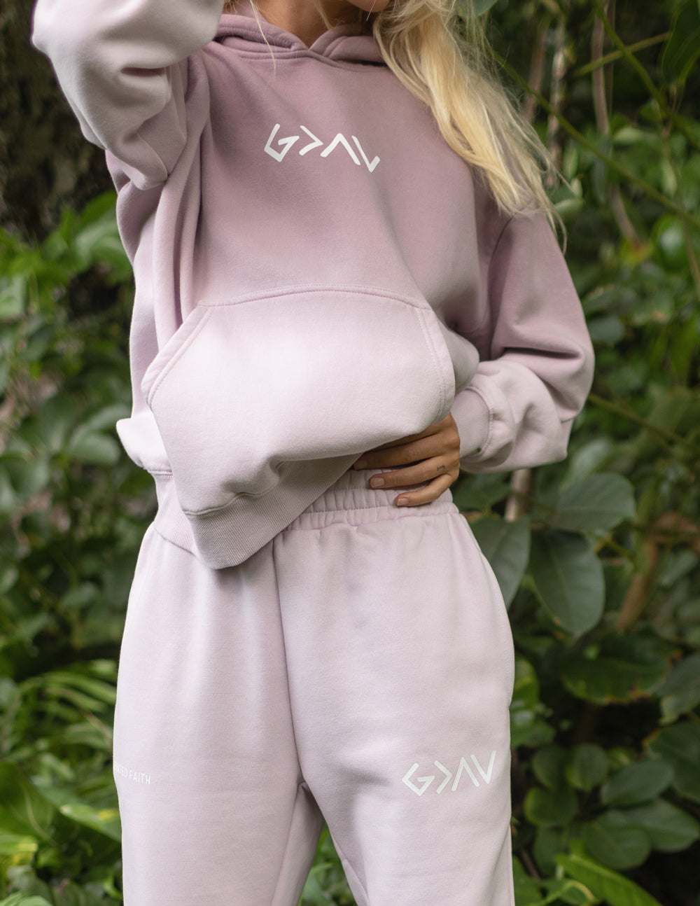 Elevated Faith Highs and Lows Purple Unisex Sweatpant — side view