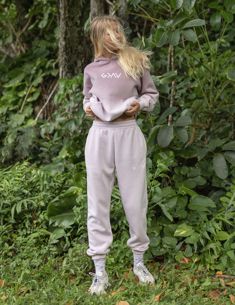 Elevated Faith Highs and Lows Purple Unisex Sweatpant — back view