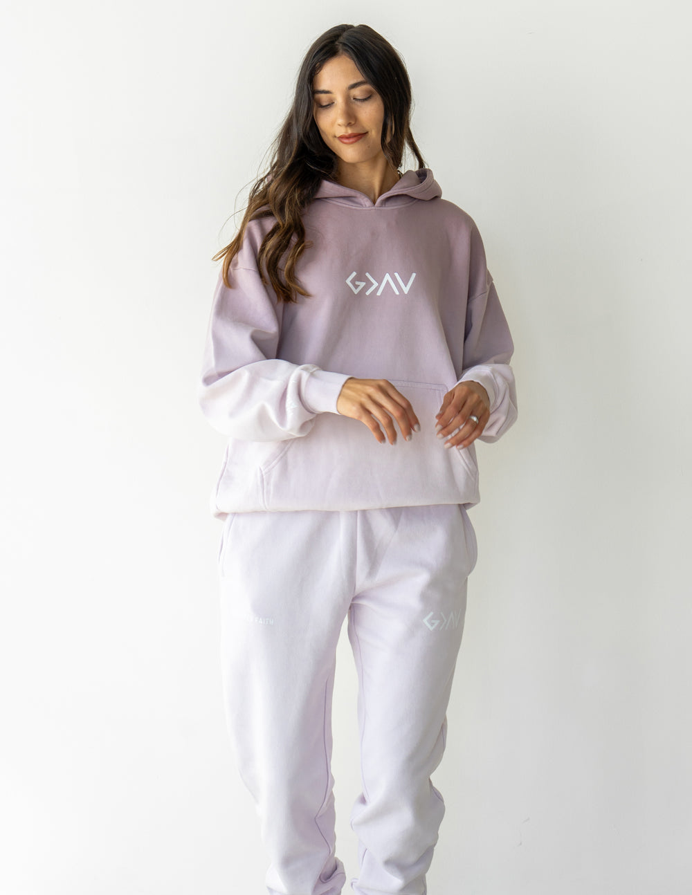 Elevated Faith Highs and Lows Purple Unisex Sweatpant — in-use photo
