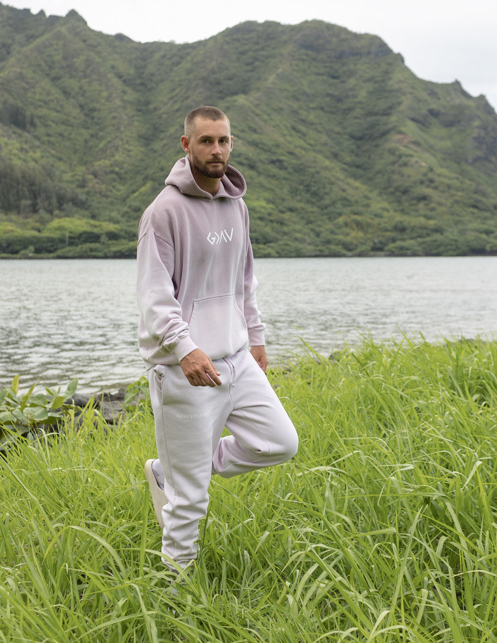 Elevated Faith Highs and Lows Purple Unisex Sweatpant — alternative angle